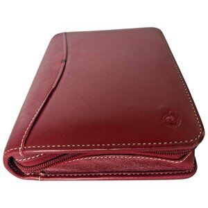 Franklin Covey Planner 6-Ring Red Nappa Leather VINTAGE Cell Phone Holder 5044